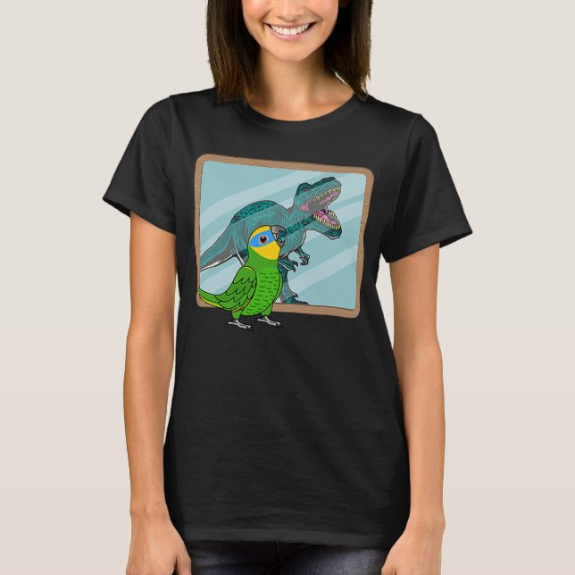 Papegoja & Rex Reflektion I Orangevingad Amazon T Shirt (Framsida)