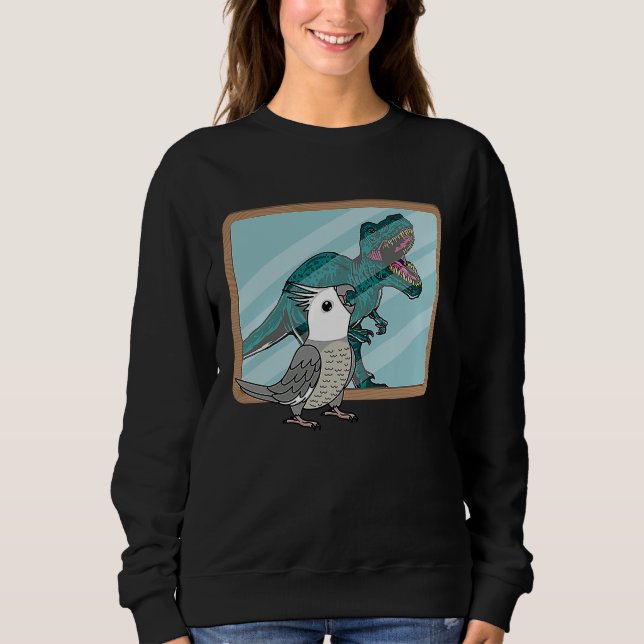 Papegoja & Rex Reflektion I Vit ansikte Grå Cockat T Shirt (Framsida)