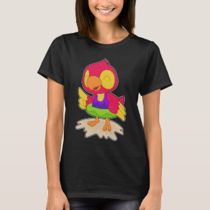 Papegoja Simmande Uppblåsbar flotte Sommar T Shirt