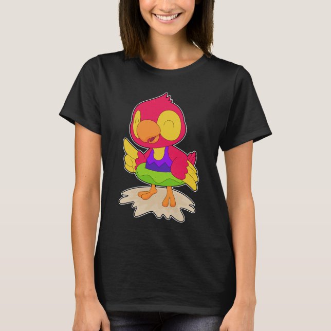 Papegoja Simmande Uppblåsbar flotte Sommar T Shirt (Framsida)