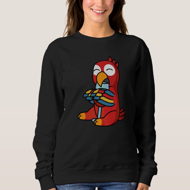 Papegoja som dricker vin husdjur t shirt (Framsida)