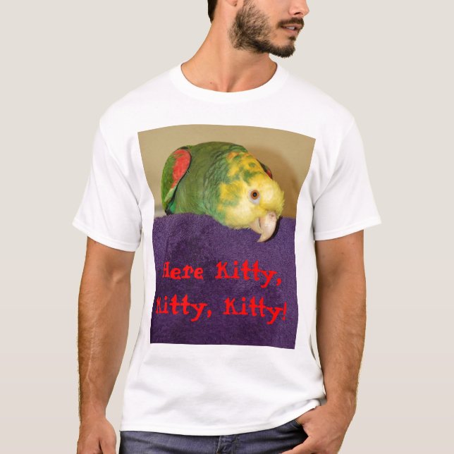Papegoja som kallar dess human. tee shirt (Framsida)