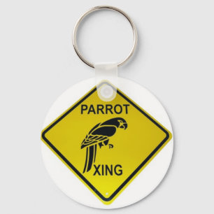 Papegoja som korsar Keychain Nyckelring