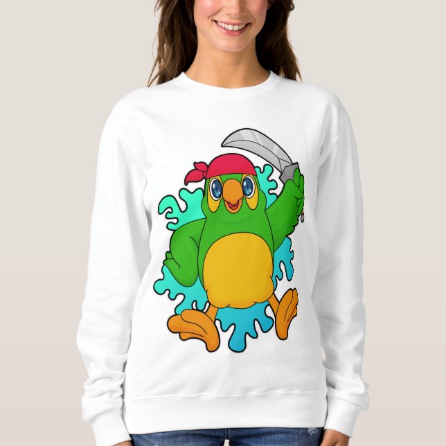 Papegoja som pirat med svärd t shirt (Framsida)
