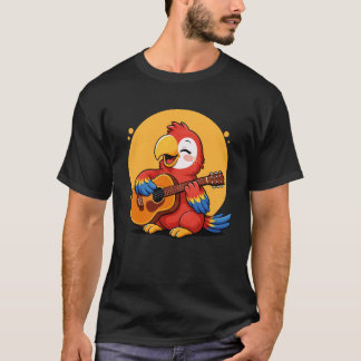 Papegoja som spelar gitarr Grafisk papegoja pojkar T Shirt