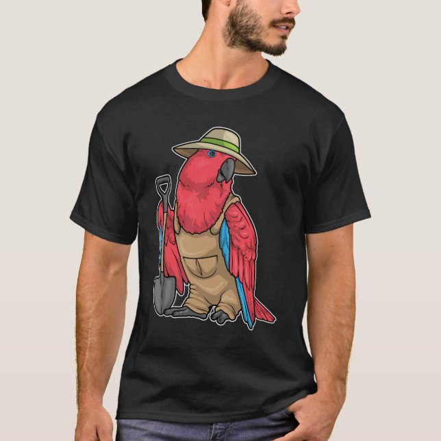 Papegoja Trädgårdsmaskin Trädgård T Shirt (Framsida)
