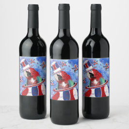 Papegoja Vinflaska Etikett