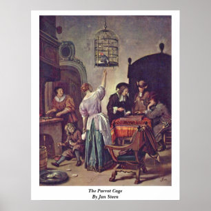 Papegojaburen vid Jan Steen Poster