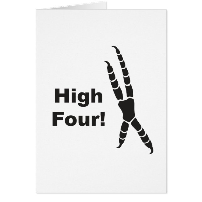 Papegojafotspår för kick fyra (kick fem) hälsningskort (Framsidan)