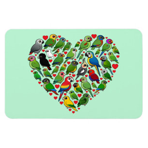 Papegojahjärta Magnet