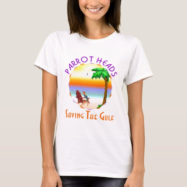 Papegojan Heads besparingen bukten från BP olja Tee Shirt (Framsida)