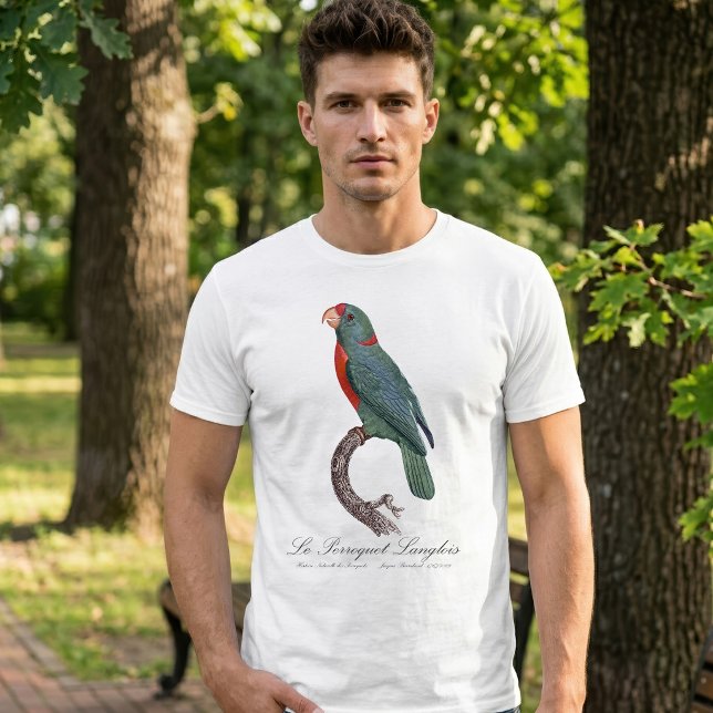 Papegojan Langlois av Jacques Barraband T Shirt (Le Perroquet Langlois by Jacques Barraband. Men Basic White T-Shirt)