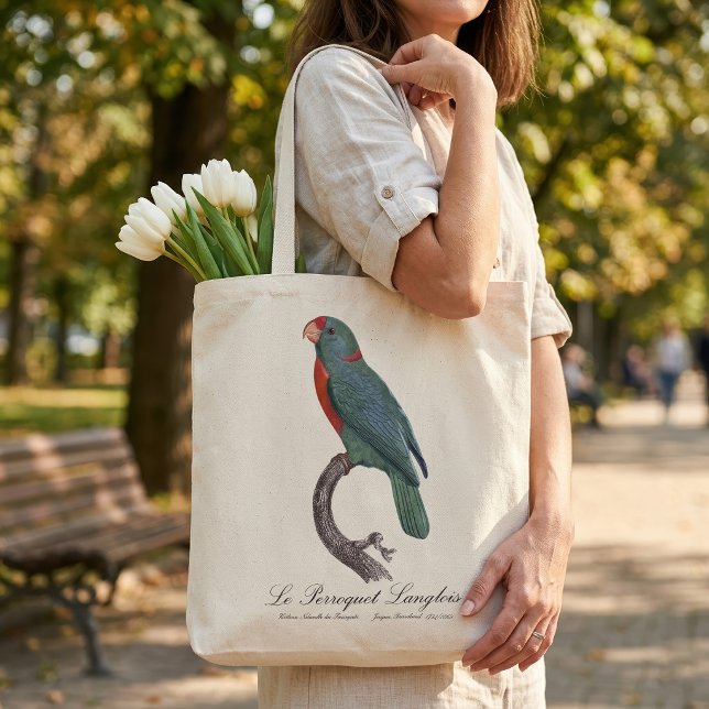 Papegojan Langlois av Jacques Barraband Tygkasse (Le Perroquet Langlois by Jacques Barraband. Tote Bag)