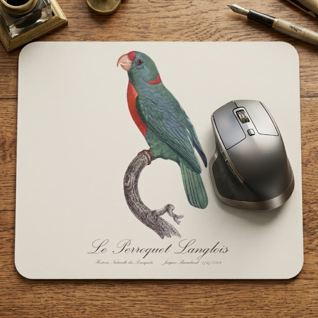 Papegojan Le Perroquet Langlois av Jacques Barraba Musmatta (Le Perroquet Langlois by Jacques Barraband. Mouse Pad)