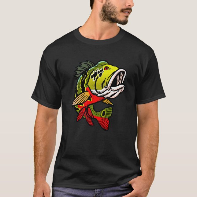 Papegojfiske Fiskare Monsterfiskar T Shirt (Framsida)