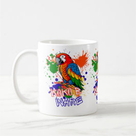 Papegojor är färgglada kaffemugg