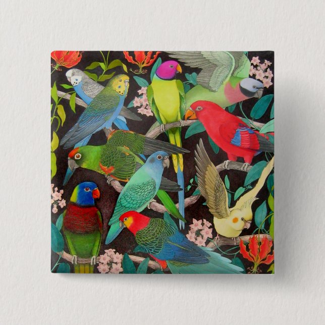 Papegojor av världen II Knapp (Framsida)