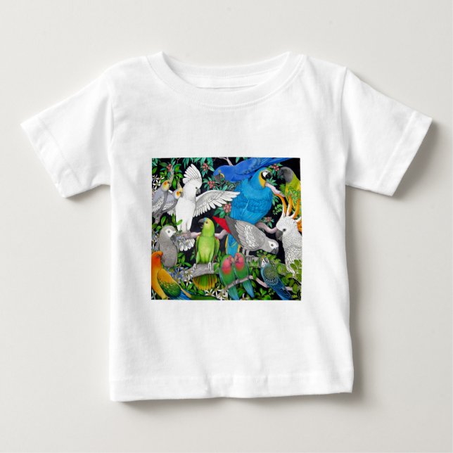Papegojor av världen t-shirt (Framsida)