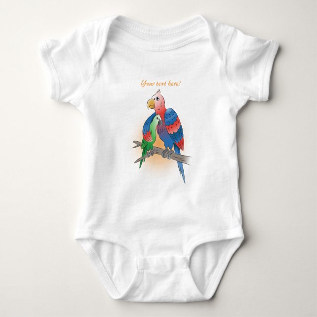Papegojor Glad mors dag T Shirt (Framsida)