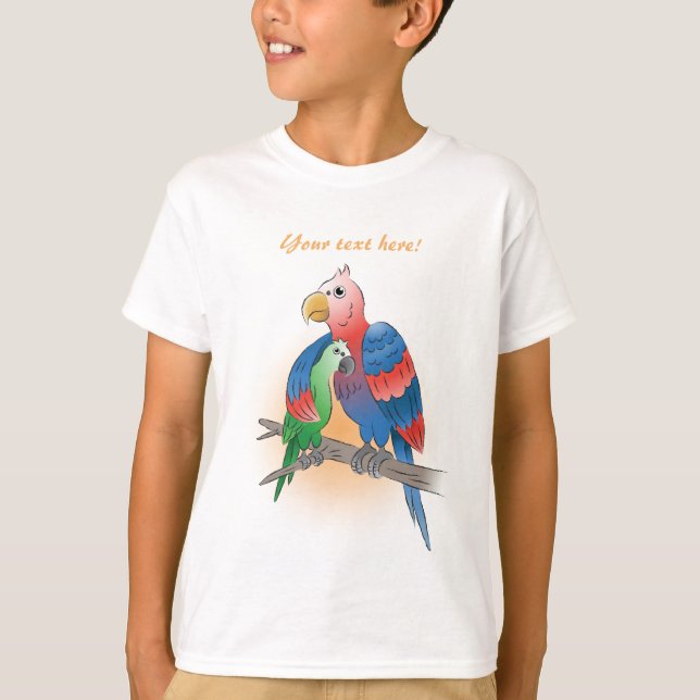 Papegojor Glad mors dag T Shirt (Framsida)