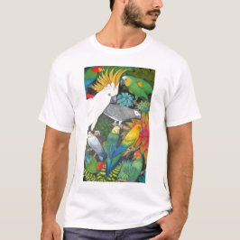 Papegojor och Bromeliads T skjorta T-shirt