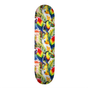Papegojor och handflatanlöv skateboard bräda 21,5 cm