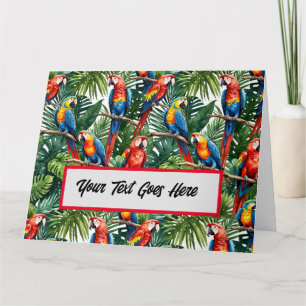 papegojor tropisk macaw fågel gratulationskort red kort