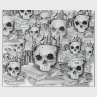 Papel de Embrulho, Rolo 76cm x 180 cm caveira Presentpapper