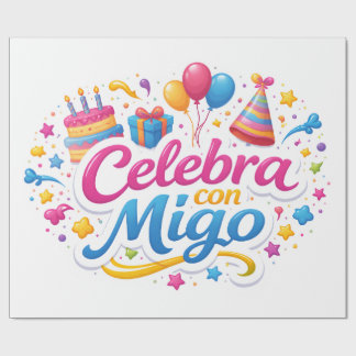 Papel de Regalo con Diseño “Celebra Conmigo” | Env Presentpapper