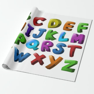 papel de regalo con el abecedario presentpapper