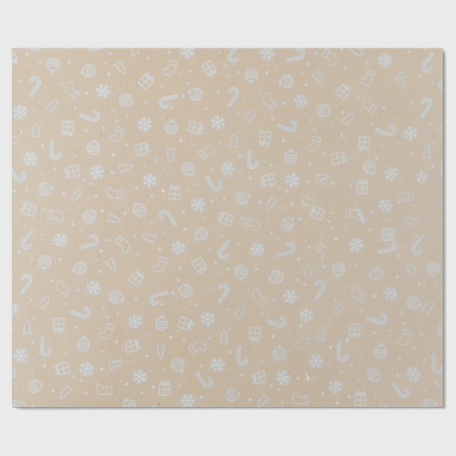 Papel de Regalo de Navidad Clásico,Fondo de Kraft Presentpapper (Platt)
