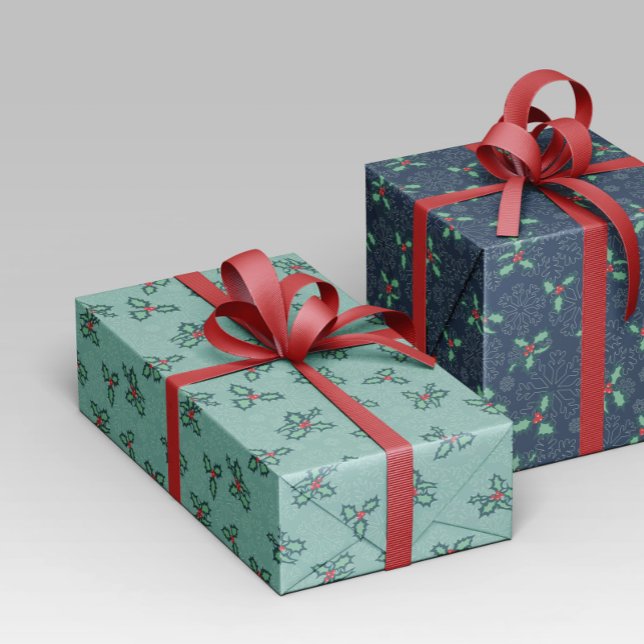 Papel de regalo navidad color turquesa presentpapper (Skapare uppladdad)