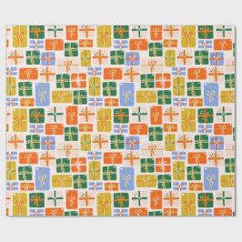 Papel de regalo navideño con estampado de regalito presentpapper