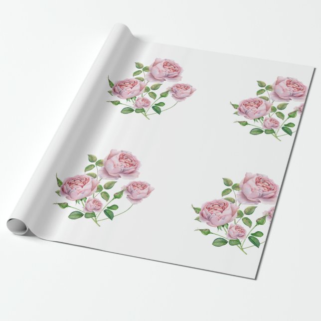 papel de regalo rosas a la acuarela presentpapper (Utrullad)