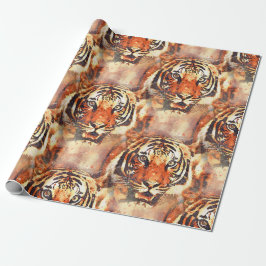 papel de regalo tigre a la acuarela presentpapper
