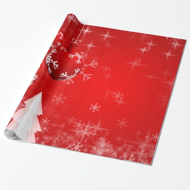 Papel para navidad red white  Merry Christmas Presentpapper (Utrullad)