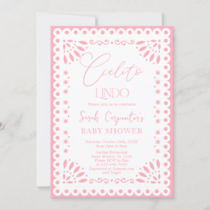 Papel Picado Baby Shower Girl Inbjudningar