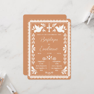 Papel Picado Baptism, inbjudan till mexikanska par