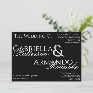 Papel Picado Black & White Wedding Invitation Inbjudningar
