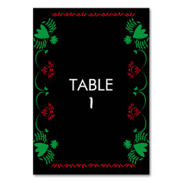 Papel Picado Blommigt Mexican Bröllop Bord Card Bordsnummer