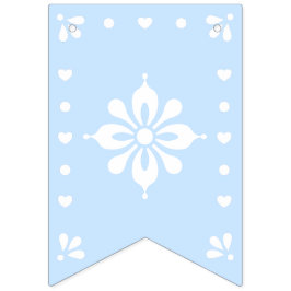 Papel Picado Blue Baby Shower Bunting Flaggor