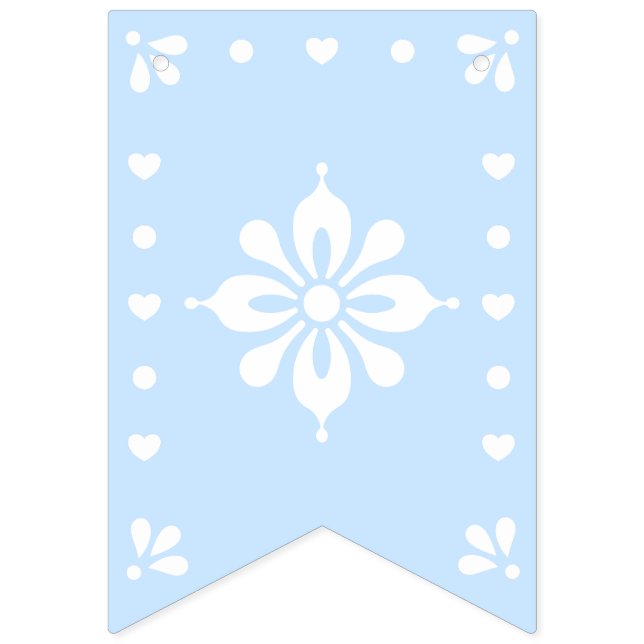 Papel Picado Blue Baby Shower Bunting Flaggor (Andra flaggan)