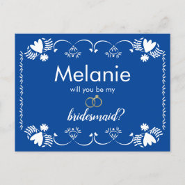 Papel Picado Blue Bridesmaid Frieri kort