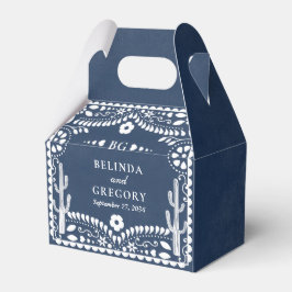 Papel Picado Boda Mexican Rustic Blue Wedding Presentaskar