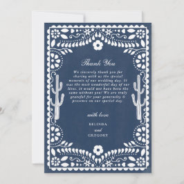 Papel Picado Boda Mexican Rustic Blue Wedding Tack Kort
