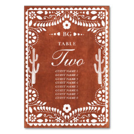 Papel Picado Boda Mexican Terracotta Brown Wedding Bordsnummer