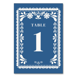 Papel Picado Bröllop Bordsnumren Blue Mexican Bordsnummer