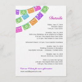 Papel Picado Bröllopsdetaljer Bifogad Multicolor Tilläggskort