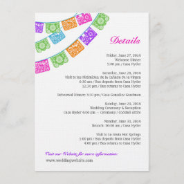 Papel Picado Bröllopsdetaljer Bifogad Multicolor Tilläggskort