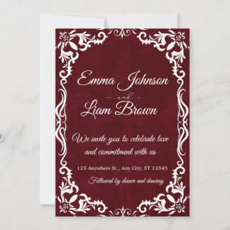 Papel Picado Burgundy Mexican Wedding Invitation Inbjudningar